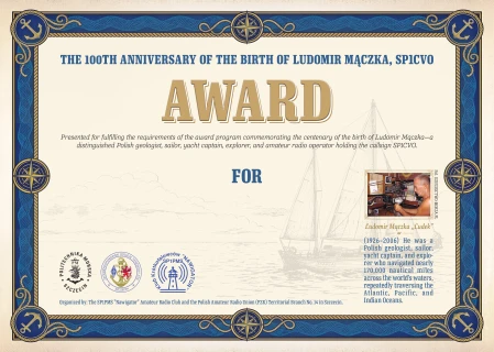DX - 100th Anniversary of the Birth of Capt. Ludomir Mączka – SP1CVO