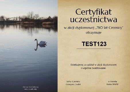 Certyfikat uczestnictwa SWL